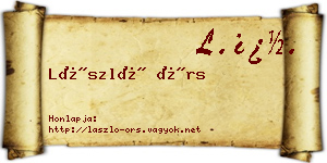 László Örs névjegykártya