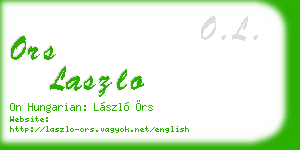ors laszlo business card